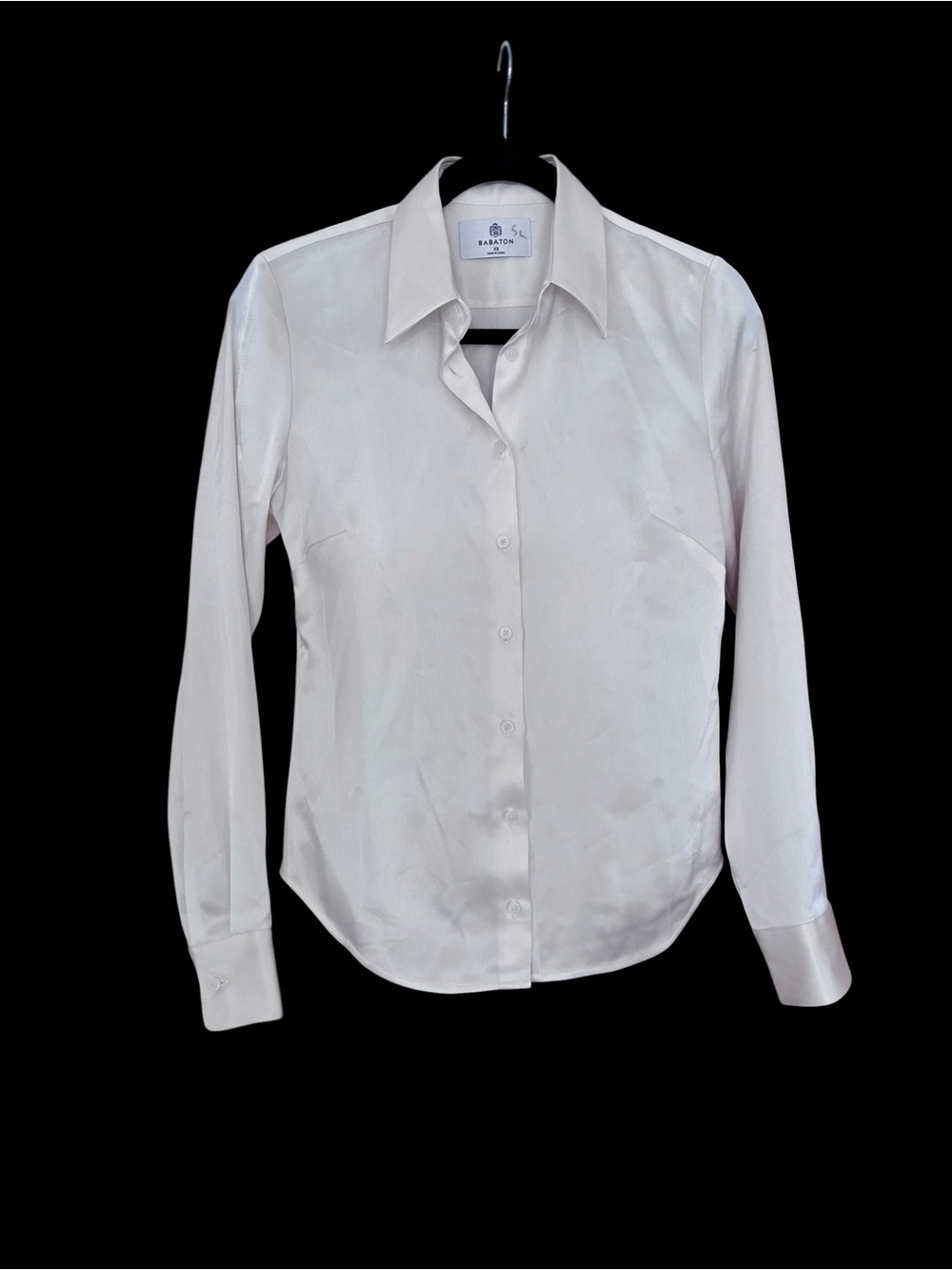 Wilfred Creamy White Satin Button-Front Blouse Sz xsmall